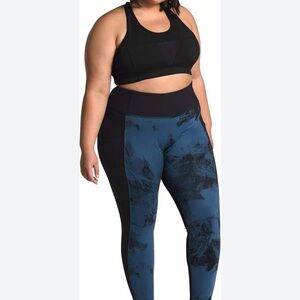 North Face Leggings Women’s Plus Size Black & Blue Elastic Waistband Size 1X